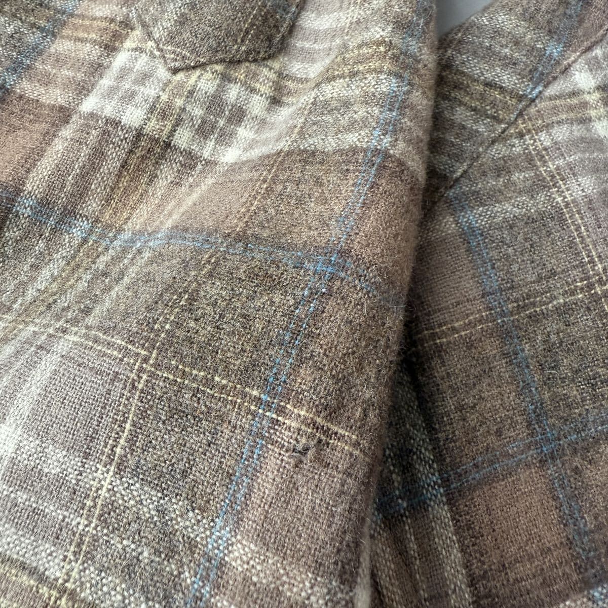 70s PENDLETON ペンドルトン ボードシャツ Mサイズ ウール 長袖 ビンテージ チェック USA製 オープンカラーシャツ オンブレ _画像8