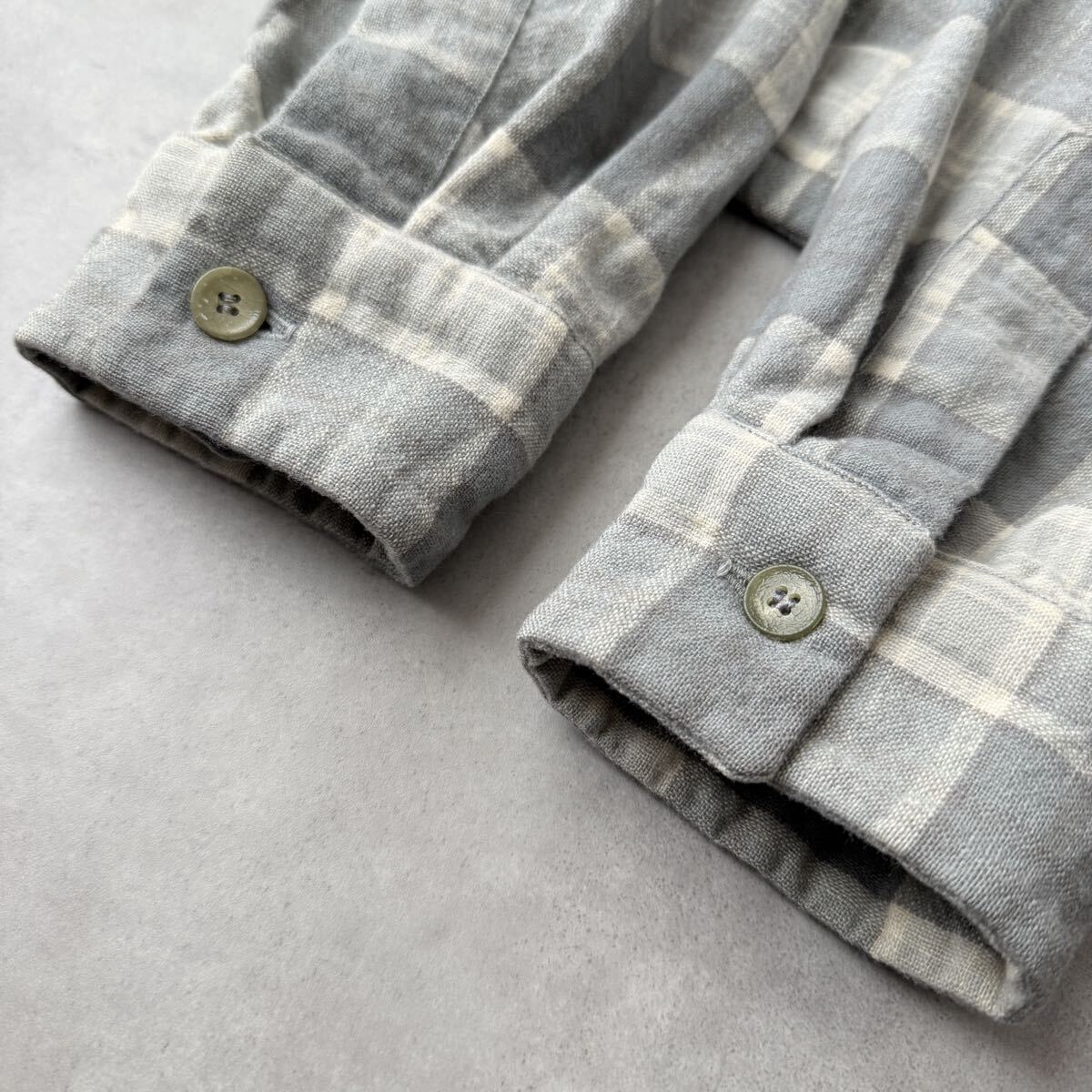 Pendleton ペンドルトン ボードシャツ シャツ Lサイズ USA製 グレー チェック ビンテージ オープンカラー オンブレ ウール 長袖 50s 60s_画像9