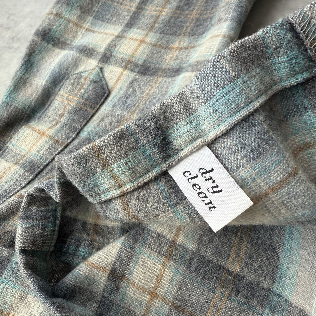 70s PENDLETON ペンドルトン ボードシャツ Mサイズ ウール 長袖 ビンテージ チェック USA製 オープンカラーシャツ オンブレ _画像5