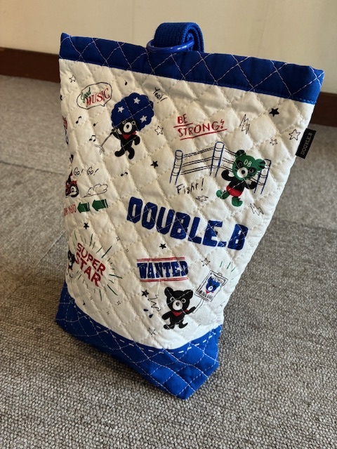 ★送料\185新品ミキハウスダブルBキルティングシューズケース★青_画像3