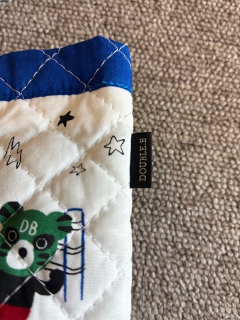 ★送料\185新品ミキハウスダブルBキルティングシューズケース★青_画像4