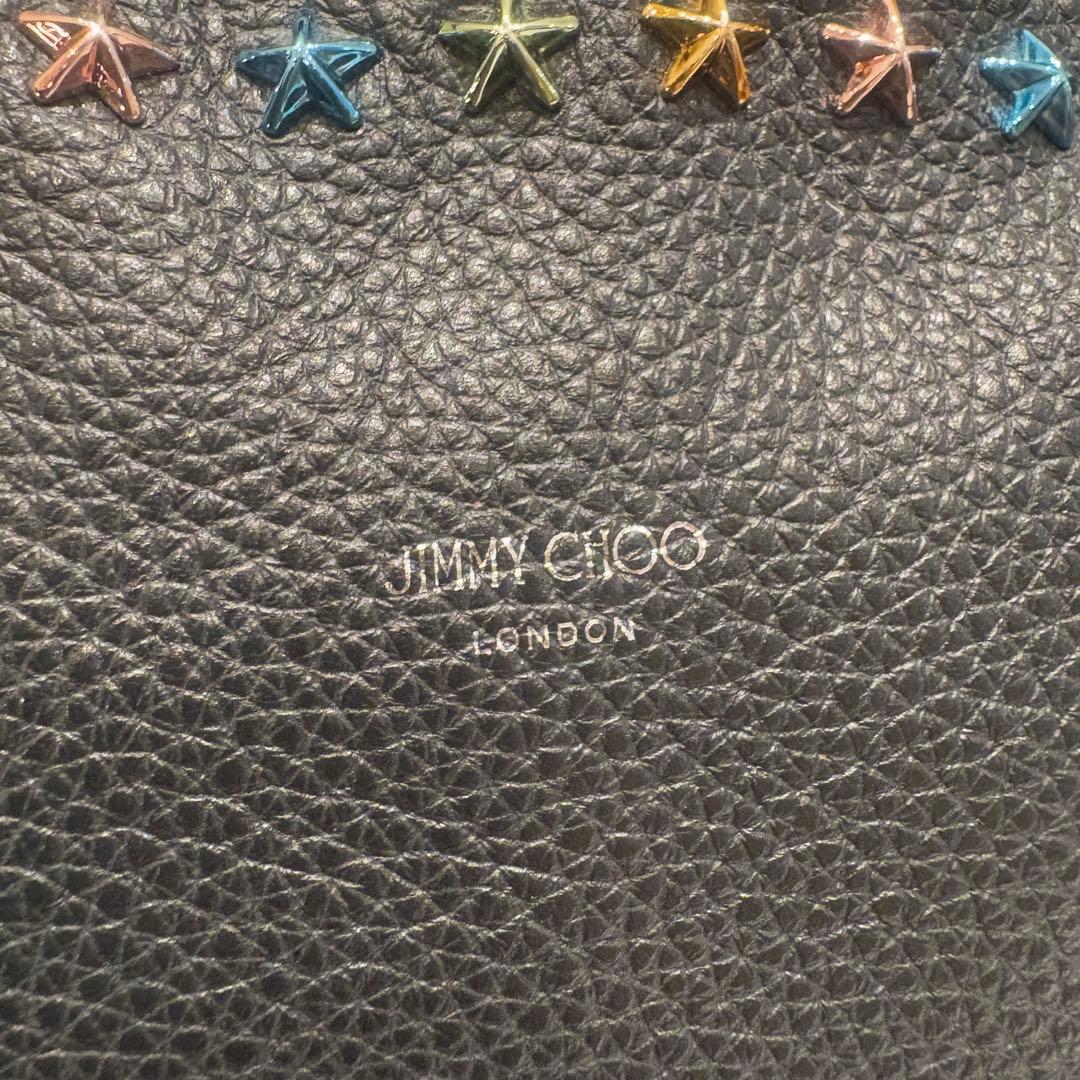 【未使用級/超レア】ジミーチュウ　リュック　スタースタッズ　レザー 黒　大容量_画像7