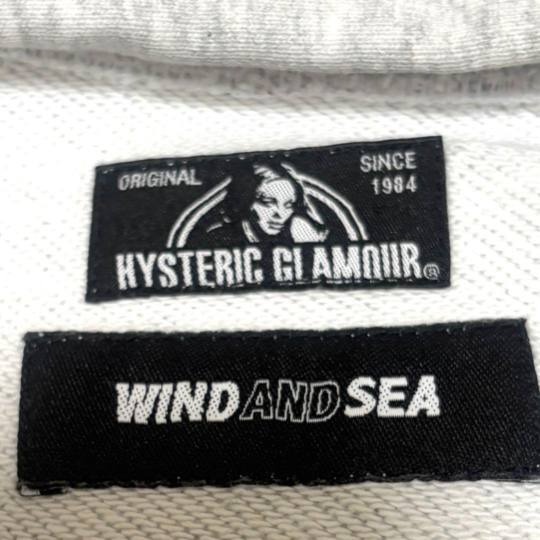 【コムドットやまとさん着用】ヒステリックグラマー×ウィンダンシー　コラボ商品　アーチロゴ　両面ロゴ パーカー　フーディ　グレー_画像5