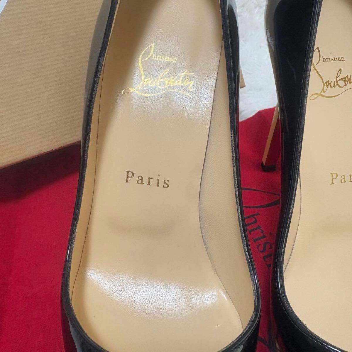 希少ルブタン ピガールプラトー 120 BK ヒールパンプス パテントレザー_画像4