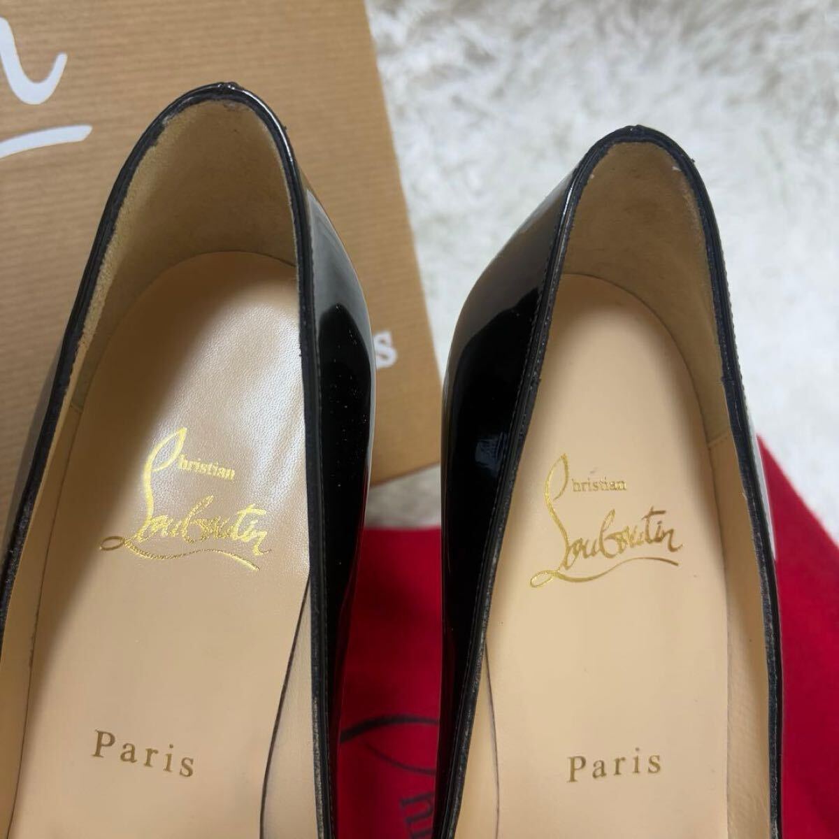 希少ルブタン ピガールプラトー 120 BK ヒールパンプス パテントレザー_画像5