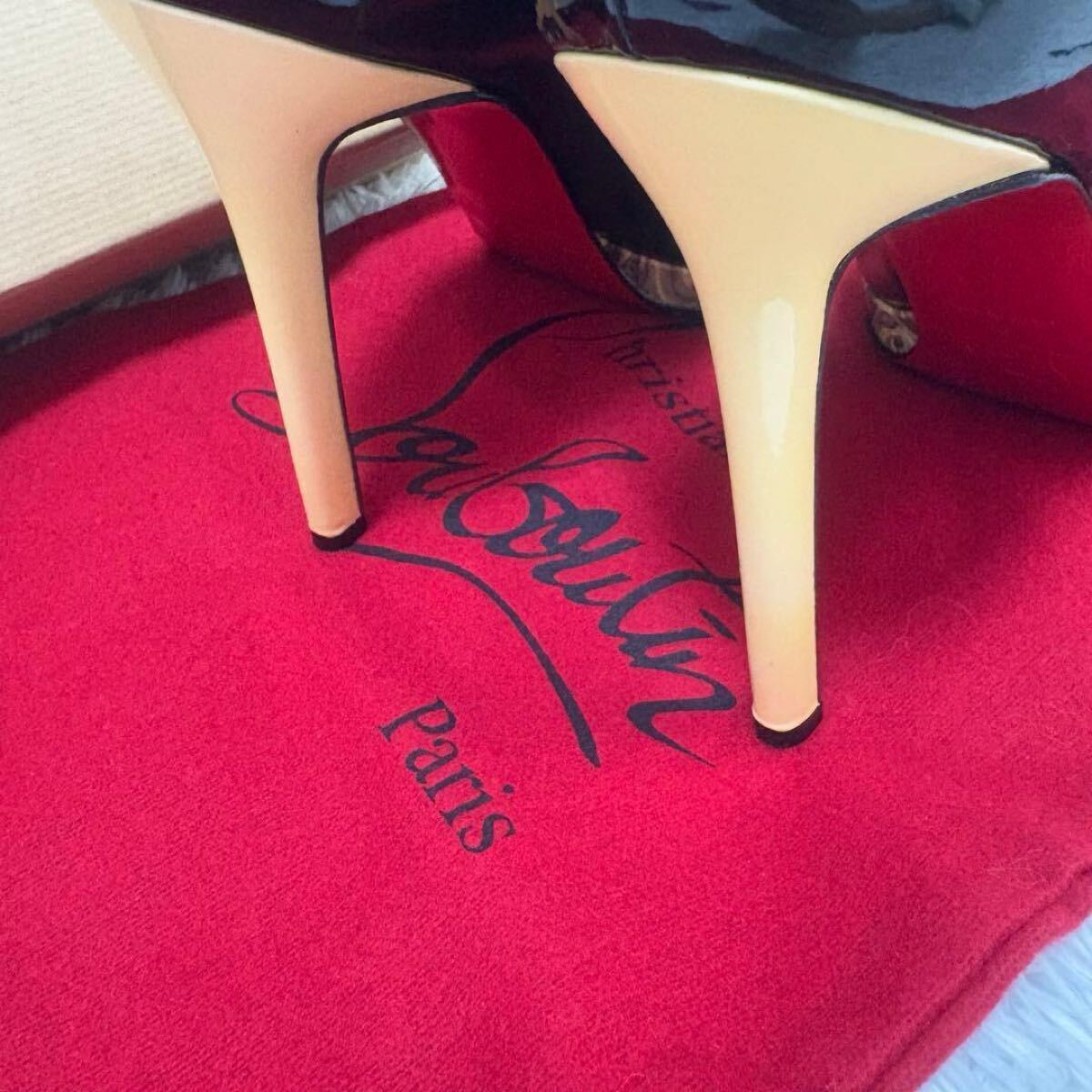 希少ルブタン ピガールプラトー 120 BK ヒールパンプス パテントレザー_画像6