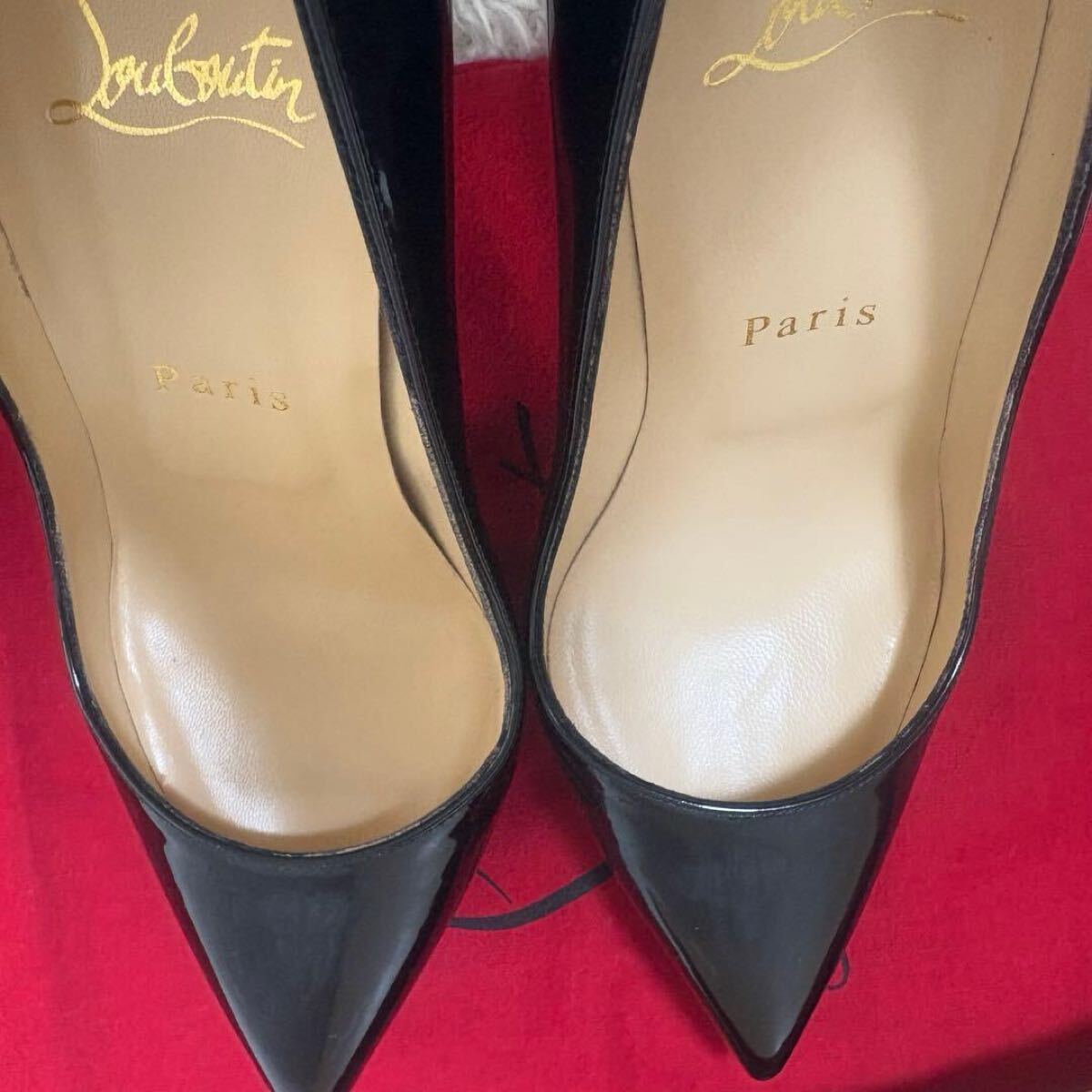 希少ルブタン ピガールプラトー 120 BK ヒールパンプス パテントレザー_画像8