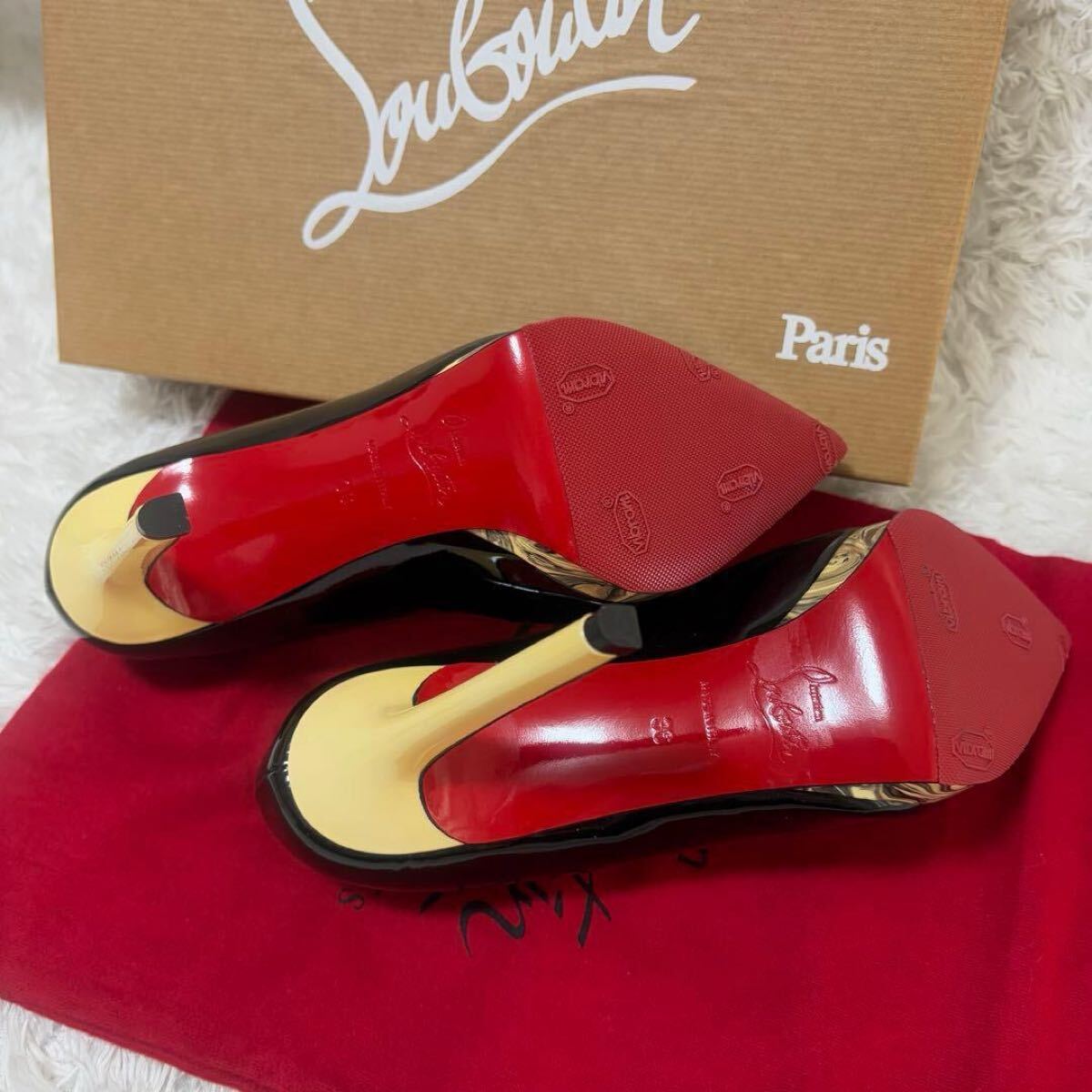 希少ルブタン ピガールプラトー 120 BK ヒールパンプス パテントレザー_画像9