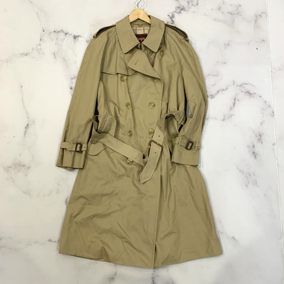 A ▼ ヴィンテージ / 洗練されたデザイン CHAPS by RALPH LAUREN チャップス ラルフローレン 70s トレンチコート 42R ウィメンズ アウター_画像1