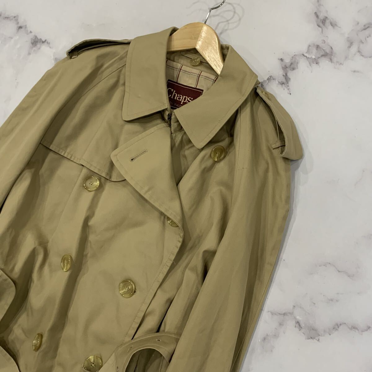 A ▼ ヴィンテージ / 洗練されたデザイン CHAPS by RALPH LAUREN チャップス ラルフローレン 70s トレンチコート 42R ウィメンズ アウター_画像4