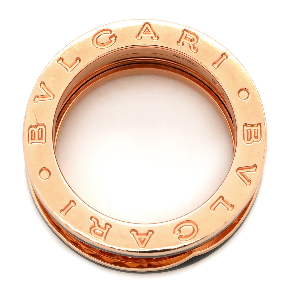  BVLGARY кольцо кольцо Be Zero One блокировка B-zero1 2 частота кольцо K18PG Gold #49(JP9) чёрный 750PG 18 золотой 8.5 номер 357996