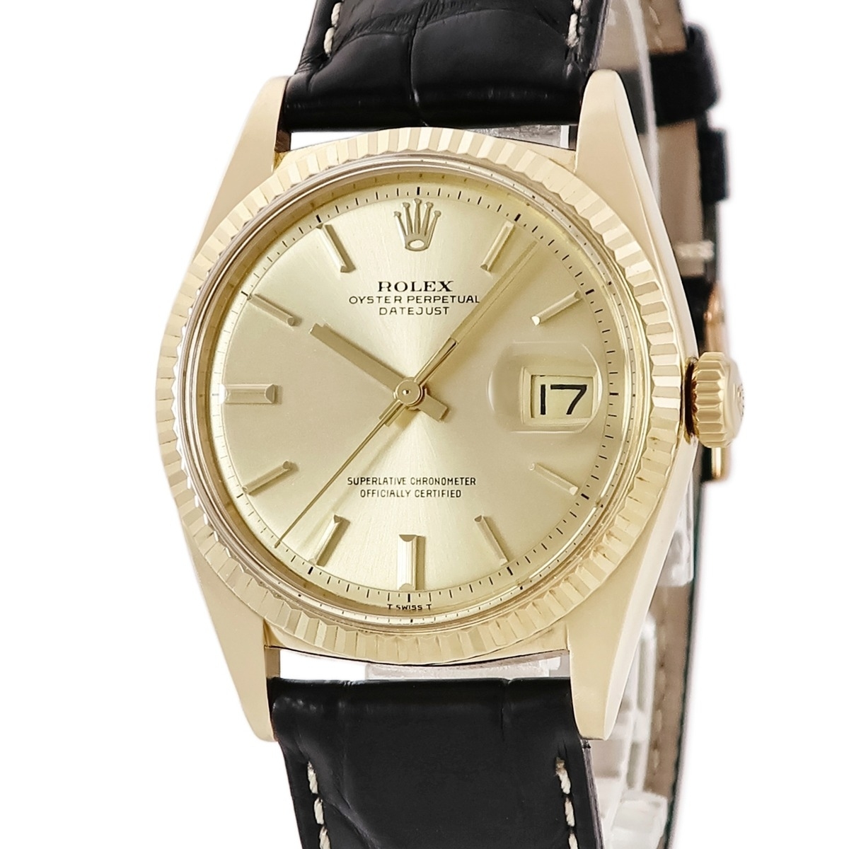 【3年保証】 ロレックス デイトジャスト 36 1601 OH済 29番台 K18YG無垢 シャンパン バー ヴィンテージ 自動巻き メンズ 腕時計_画像1