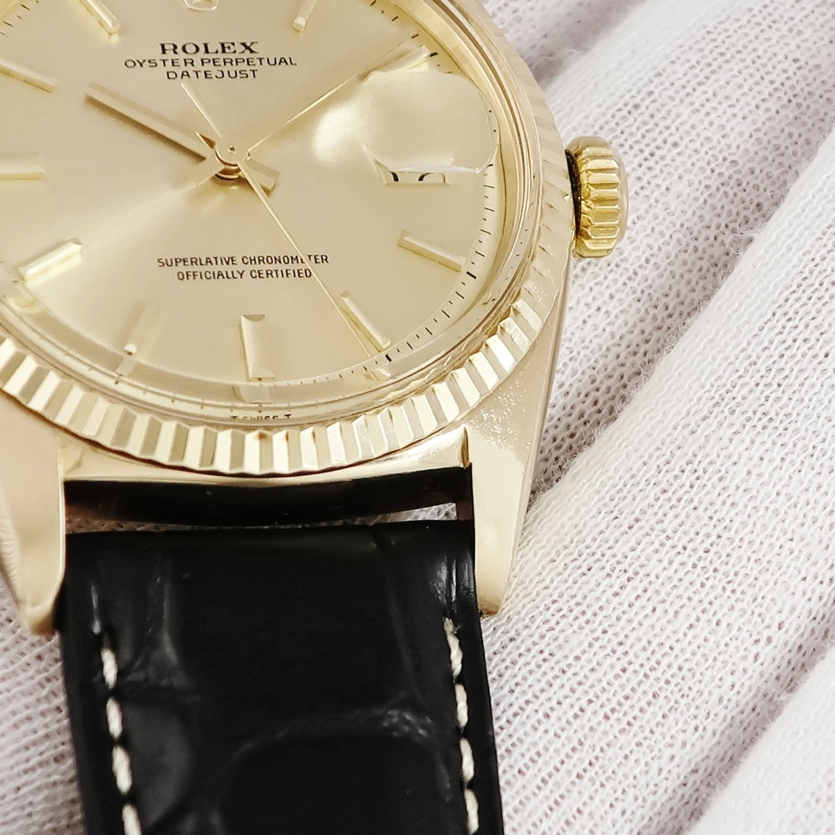 【3年保証】 ロレックス デイトジャスト 36 1601 OH済 29番台 K18YG無垢 シャンパン バー ヴィンテージ 自動巻き メンズ 腕時計_画像5