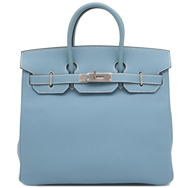 エルメス ハンドバッグ オータクロア28 ヴォーエプソン ブルー 水色_画像1