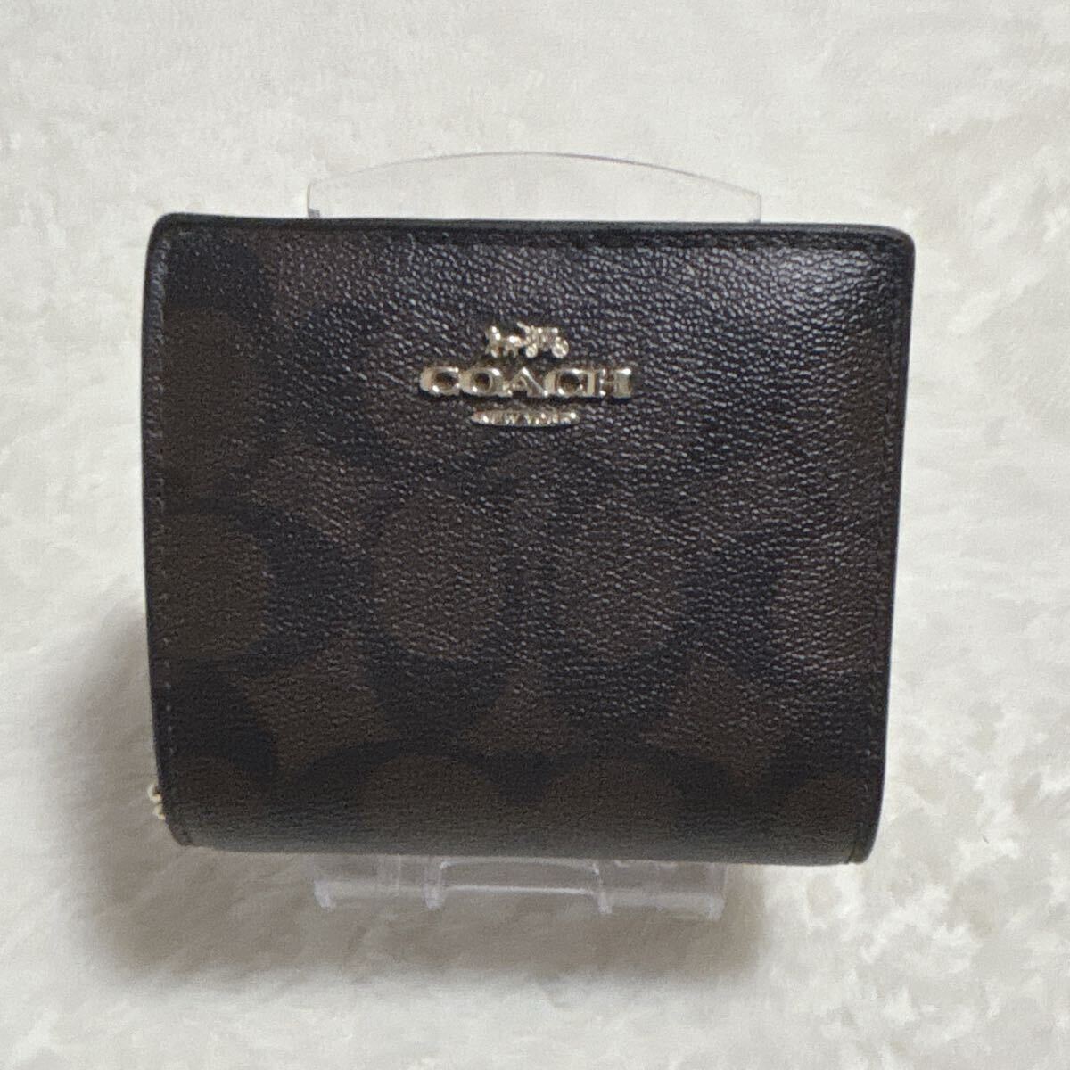 コーチ アウトレット 二つ折り財布 シグネチャー ミニ財布 レディース COACH FC3309 FC7295 SNAP WALLET SIGNATUREカラー PVC ウォレット_画像2