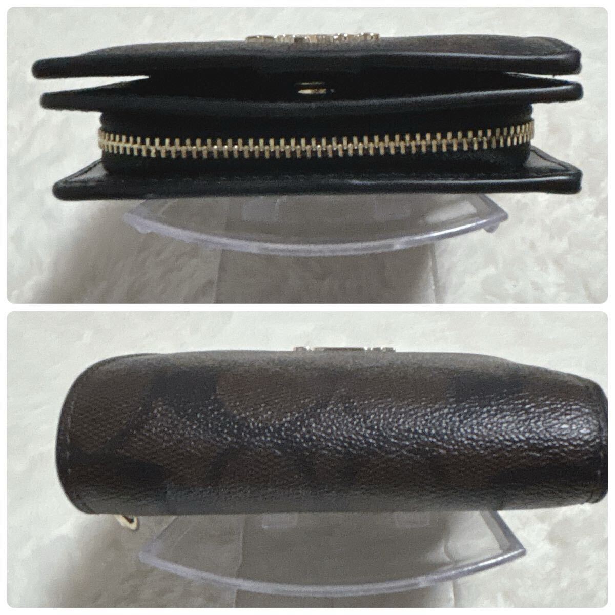 コーチ アウトレット 二つ折り財布 シグネチャー ミニ財布 レディース COACH FC3309 FC7295 SNAP WALLET SIGNATUREカラー PVC ウォレット_画像6