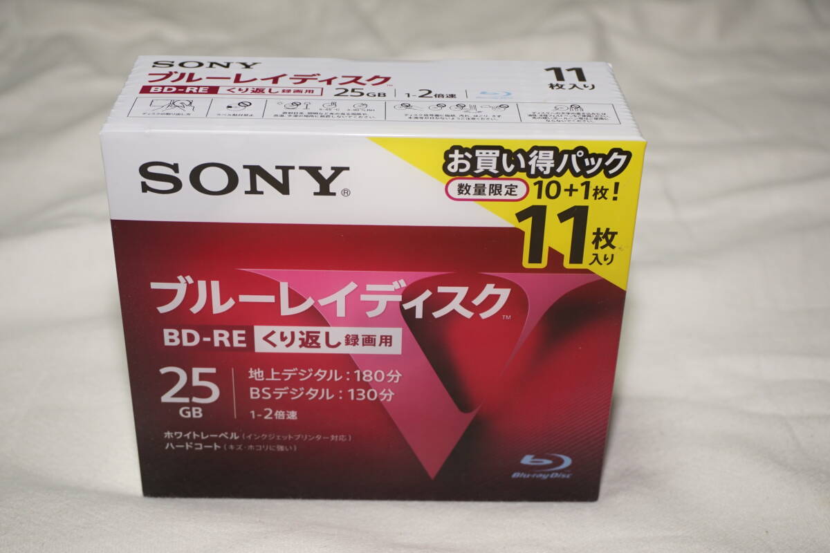★　SONY　ソニー　★　日本製　数量限定　11枚　くり返し録画用　BD-R RE 25GB　【 10BNE1VLPS2 】_画像1