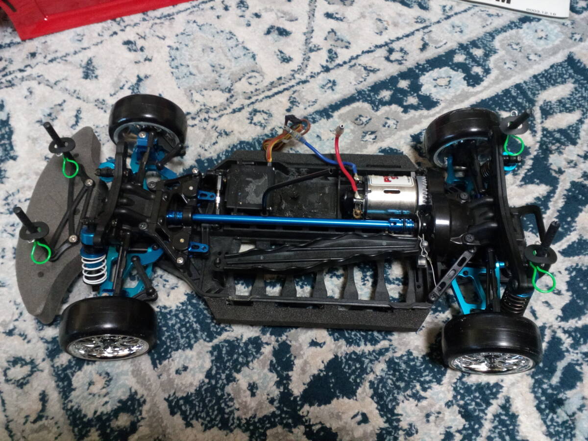 ヨコモ製MR-4TC SD CMドリフトパッケージシャーシオプション仕様モーターサーボ付+シルビアボディー美品付+箱セット_画像2