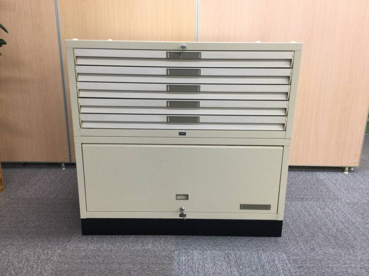 マップケース★A1サイズ★図面★絵画★図面キャビネット★W980×D742×H920mm★内田洋行★基本引取限定_画像2