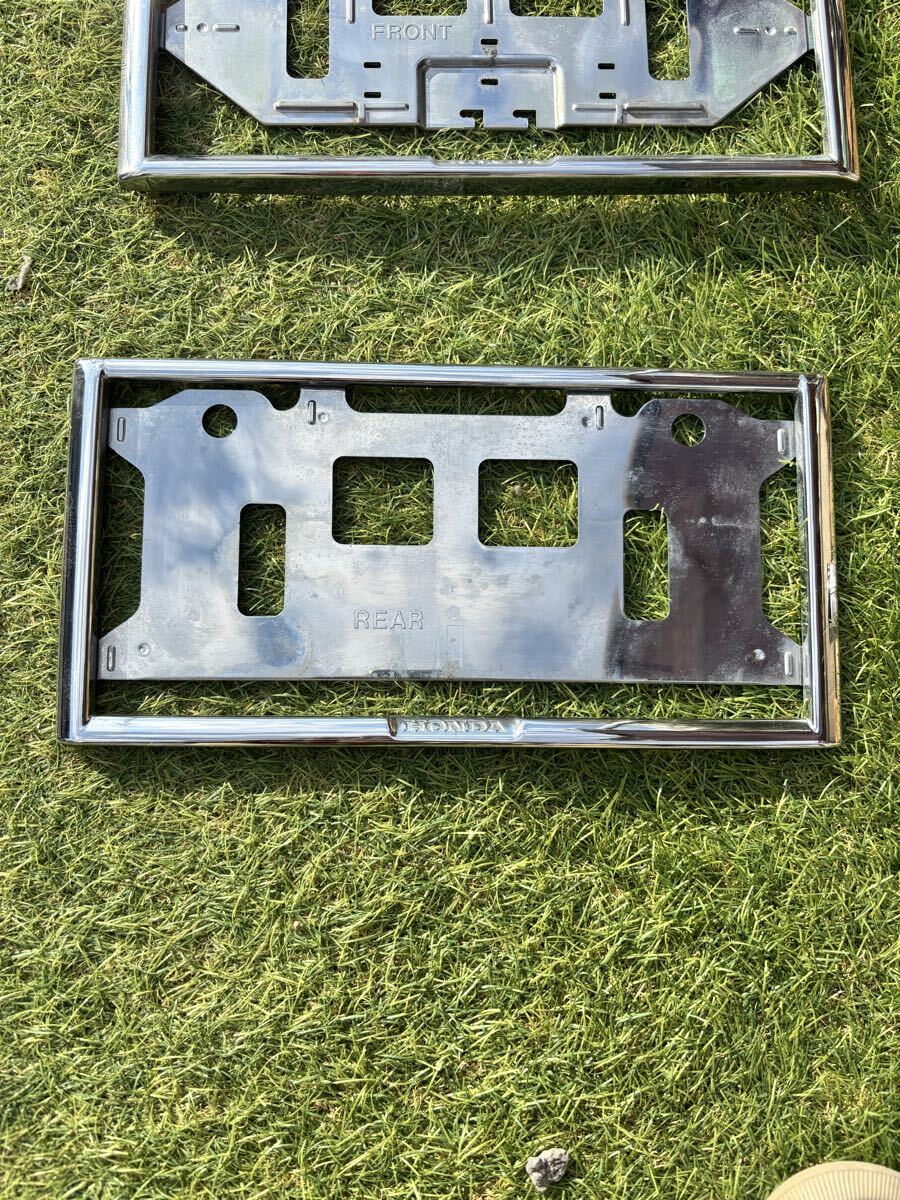 ホンダ　honda ナンバーフレーム　メッキタイプ　純正　前後セット　格安！　_画像2