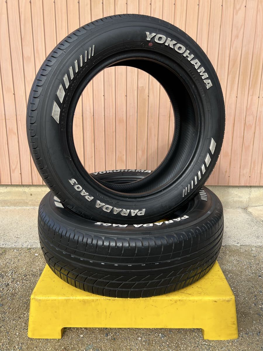 国産　2020年製　215/60R17C 2本　ヨコハマ　パラダ　PARADA PA03 ホワイトレター　ハイエース　キャラバン_画像1