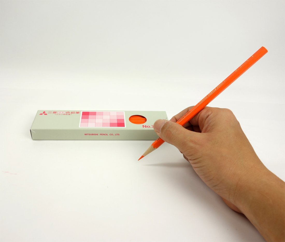 三菱鉛筆 色鉛筆 硬質色鉛筆 橙 K77004_画像6