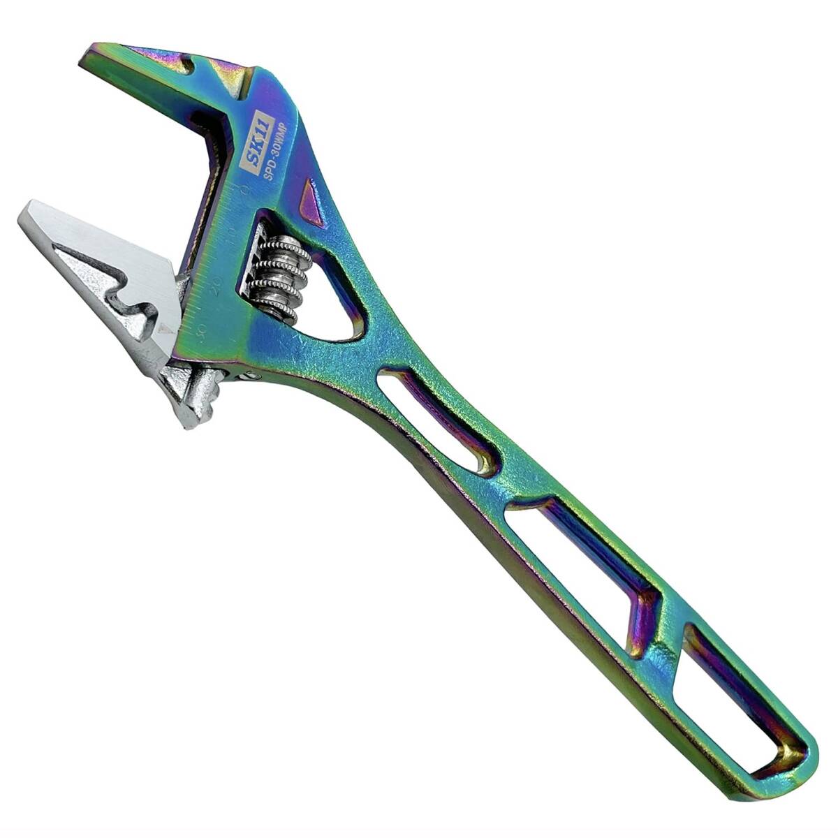 SK11(エスケー11) SPIDER ワイドモンキレンチ 虹色チタン ワイド口幅30mm SPD-30WMP_画像1
