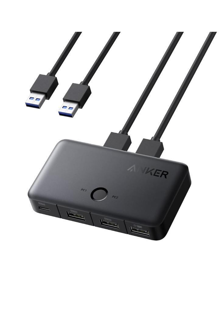 Anker USB Switch (5Gbps, For デスクトップPC ＆ ノートPC) 8-in-1切替器 USB-A 入力ポート２つ Cポート Aポート搭載 5Gbps高速データ転送_画像1