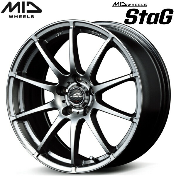 MID WHEELS StaG 1本 メタリックグレー 6.0J-15インチ 5H/PCD114.3+45_画像1