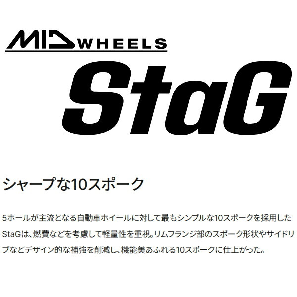 MID WHEELS StaG 1本 メタリックグレー 6.0J-15インチ 5H/PCD114.3+45_画像2