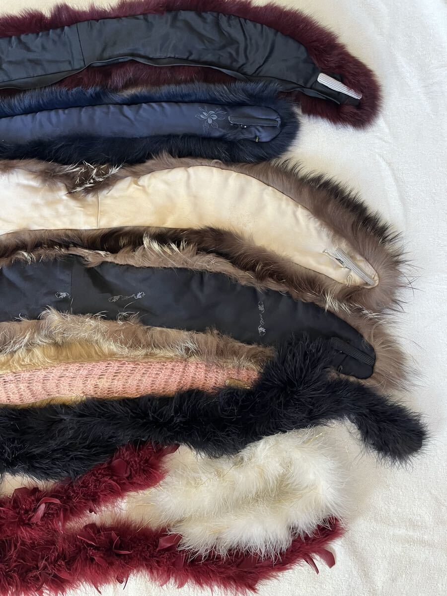 ファー ショール 他 まとめ リアルファー 毛皮 フォックス ミンク 羽毛 マフラー ジャンク 襟巻 ティペット_画像7