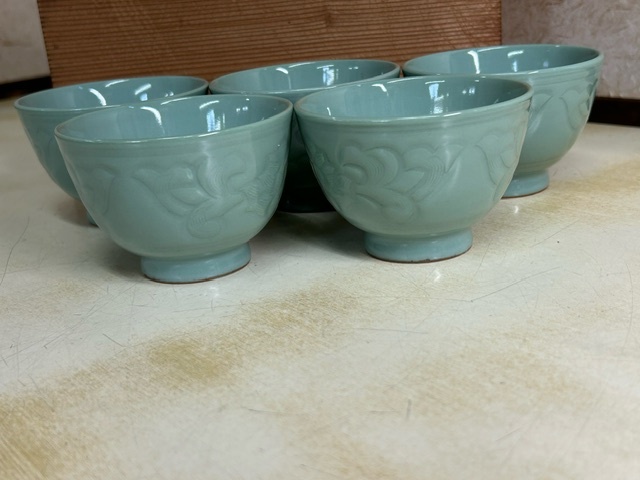 .. восток гора селадон горячая вода . зеленый чай ...5 покупатель .. документ вместе коробка чайная посуда Kyoyaki товары долгосрочного хранения 