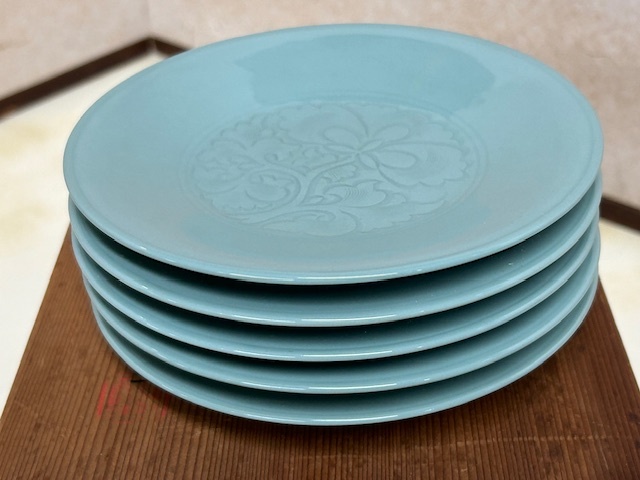 .. восток гора селадон средняя тарелка 5 покупатель .. документ диаметр :15.3cm вместе коробка чайная посуда Kyoyaki товары долгосрочного хранения 