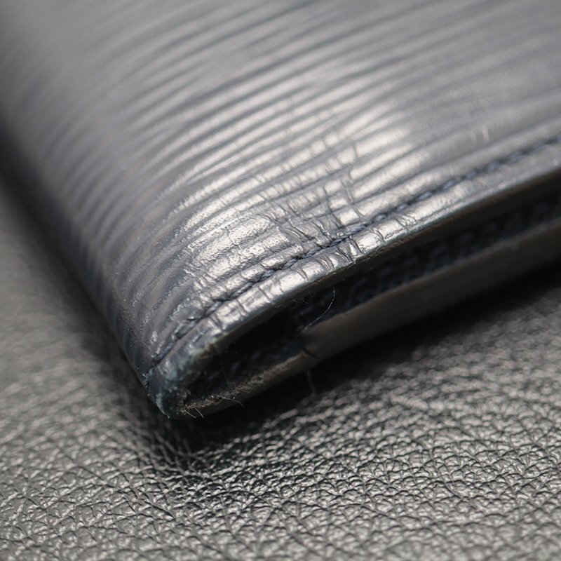 ★【中古】 ルイヴィトン M61825 ポルトフォイユ ミュルティプル 【LOUIS VUITTON】 エピ ブルーマリーヌ 2つ折り財布 札入れ_画像7