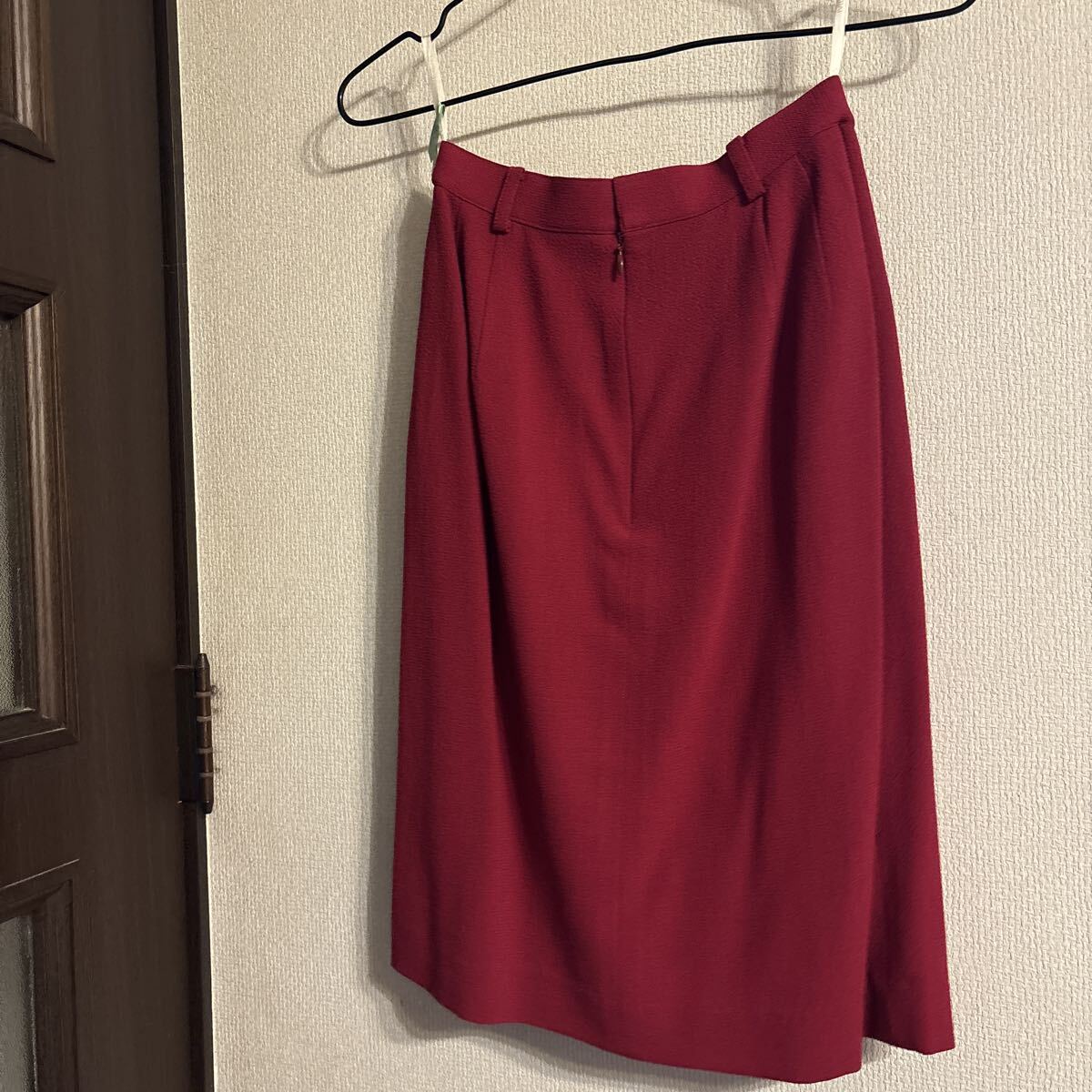 MOGA BIGI セットアップ(スカーととブラウス) レッド　7サイズ(S) 100% 毛 ストレチ_画像7