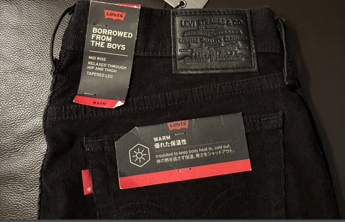 未使用　LEVI'S PREMIUM 暖パン(WARM) コーデュロイ 黒　レディース_画像2