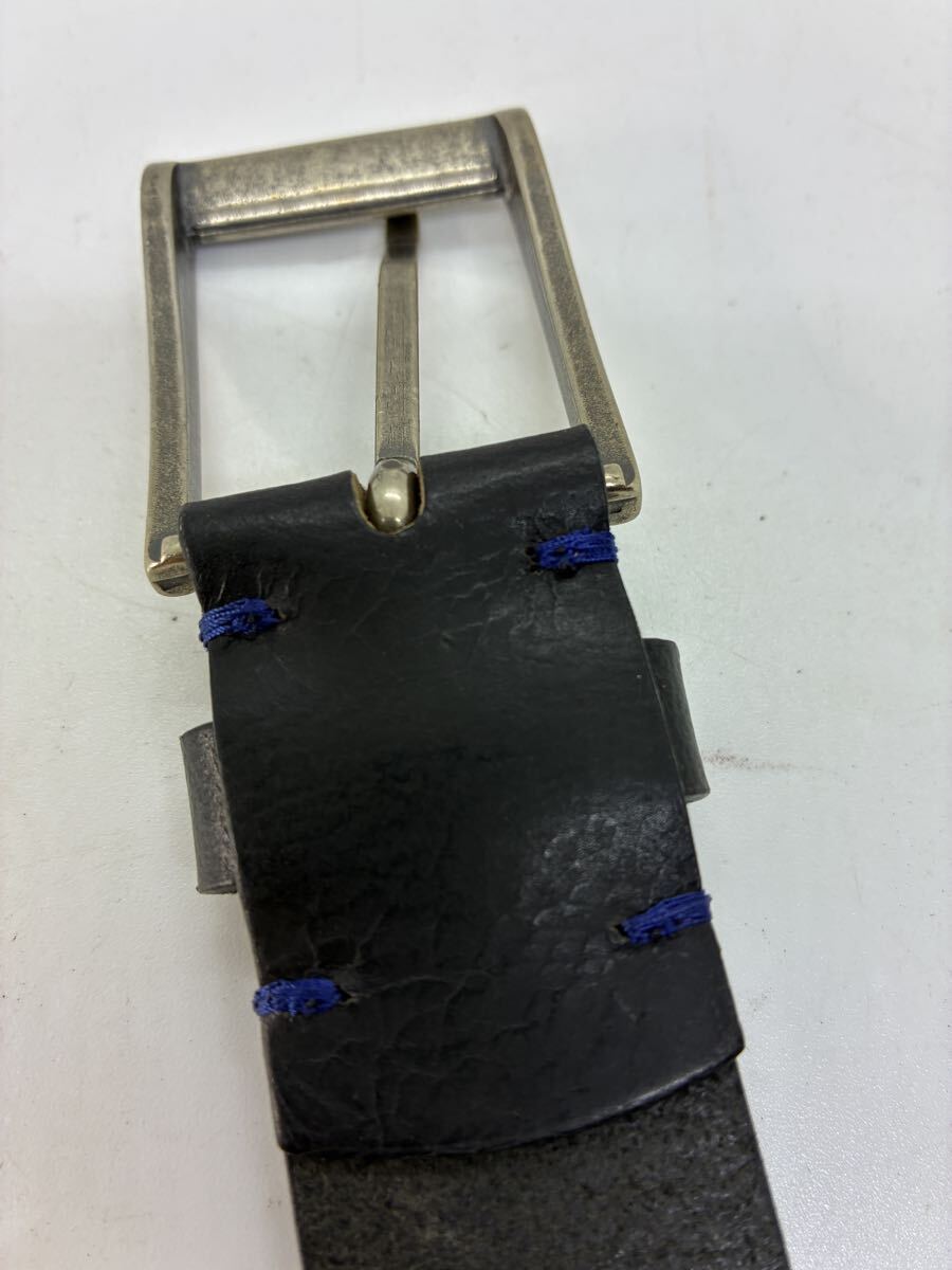 イタリア製 レザー　ベルト　ブラック　一枚革_画像4