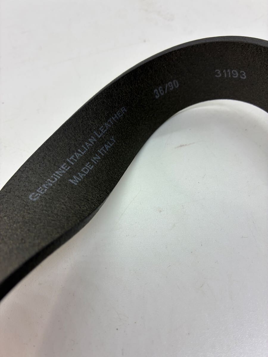 イタリア製 レザー　ベルト　ブラック　一枚革_画像7