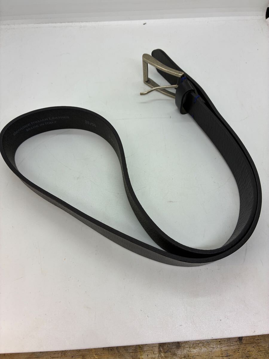 イタリア製 レザー　ベルト　ブラック　一枚革_画像8