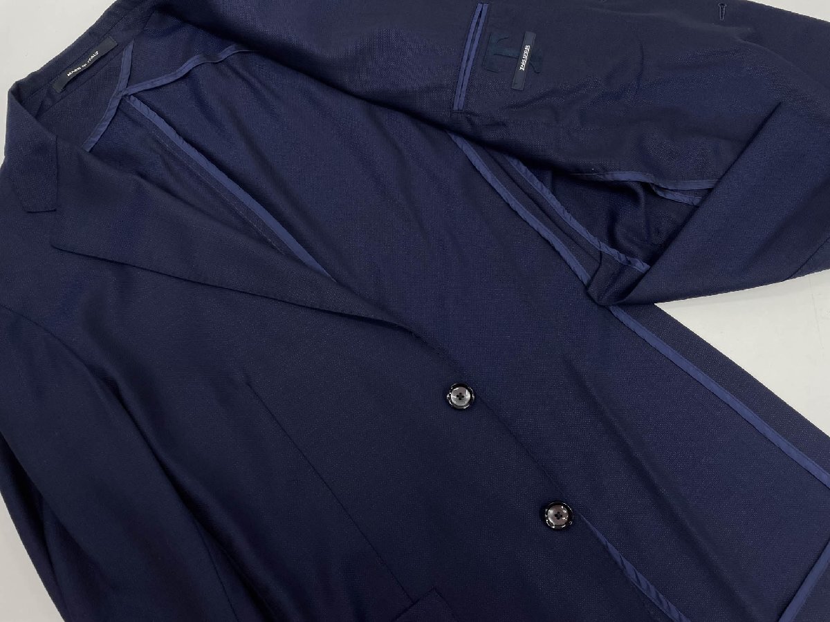 超美品【タリアトーレ TAGLIATORE】1SMC22K- ホップサック生地 2B アンコンジャケット (メンズ) 48/R ネイビー 織柄 イタリア製 ◇32MJ0915_画像4