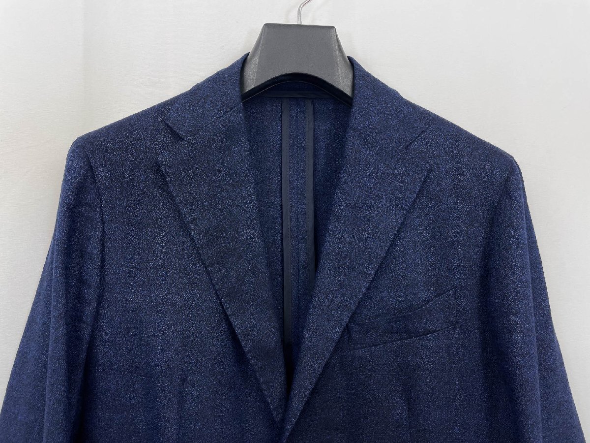 超美品【タリアトーレ TAGLIATORE】G-DAKAR22K リネン混 2ボタン アンコンジャケット (メンズ) 48/R ネイビー 織柄 イタリア製◇32MJ0914◇_画像2