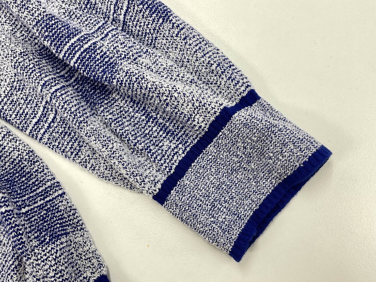 極美品【バランタイン Ballantyne】タオル地 チェック柄 ミドルゲージ ニット (メンズ) size52 ネイビー系 I2P000 12C48 ◇38MN6444◇_画像6