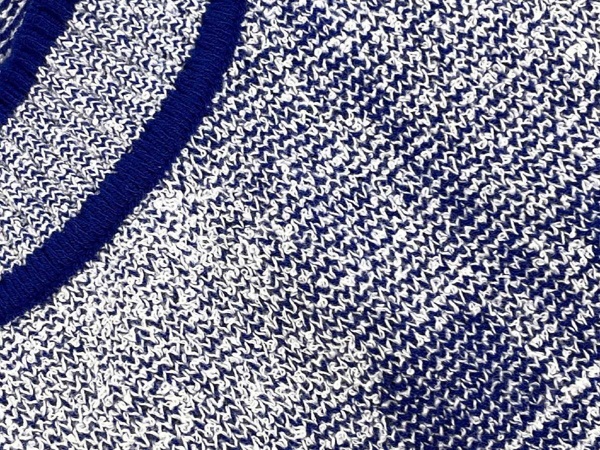 極美品【バランタイン Ballantyne】タオル地 チェック柄 ミドルゲージ ニット (メンズ) size52 ネイビー系 I2P000 12C48 ◇38MN6444◇_画像7