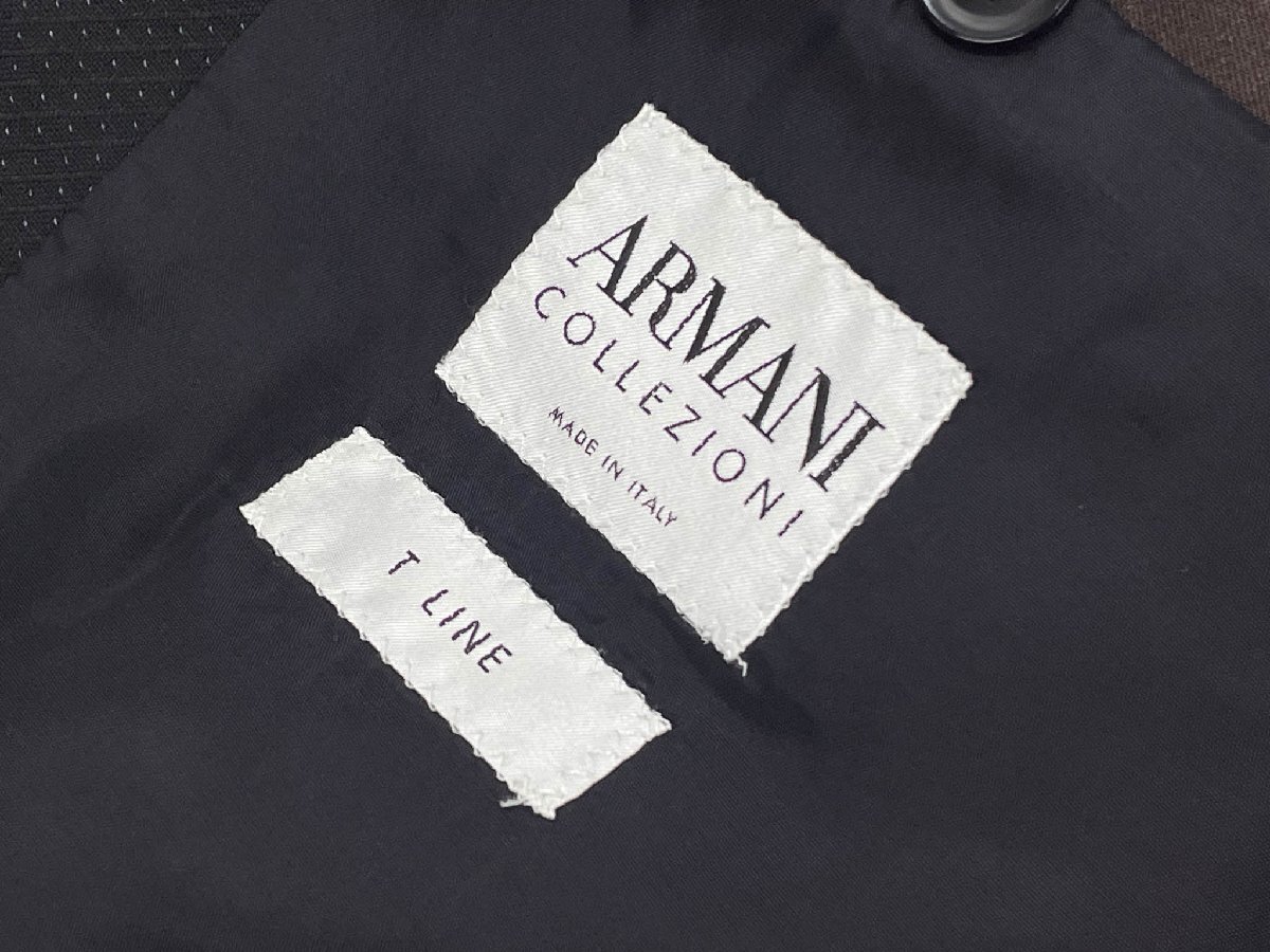 【アルマーニコレツィオーニ ARMANI COLLEZIONI】PCVTBA PC220 T LINE シングル2ボタン 織柄 スーツ (メンズ) 50 ブラック系 ◇35RMS2949◇_画像3