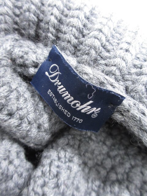 美品【ドルモア Drumohr】116-45-0048 編み柄 肉厚 ローゲージ ニット ブルゾン (メンズ) 46 グレー系 イタリア製 ◇38MN6420◇_画像7