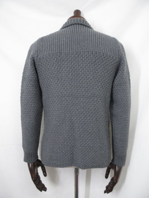 美品【ドルモア Drumohr】116-45-0048 編み柄 肉厚 ローゲージ ニット ブルゾン (メンズ) 46 グレー系 イタリア製 ◇38MN6420◇_画像3