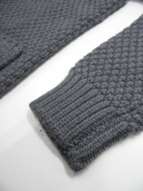 美品【ドルモア Drumohr】116-45-0048 編み柄 肉厚 ローゲージ ニット ブルゾン (メンズ) 46 グレー系 イタリア製 ◇38MN6420◇_画像6