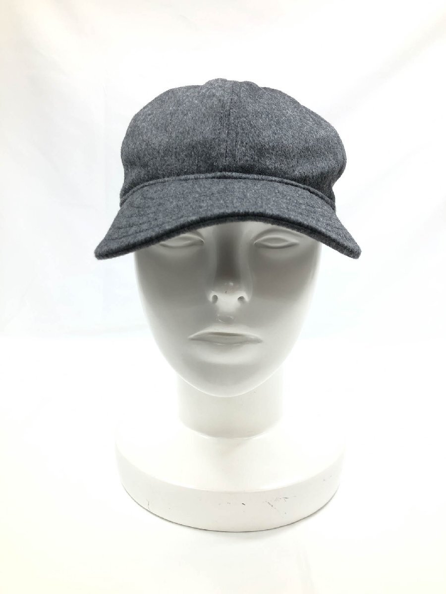 超美品【Borsalino ボルサリーノ】 カシミヤ100％ 起毛 キャップ 帽子 (メンズ) sizeS ミディアムグレー 無地 イタリア製 ◇33LE3992◇_画像2