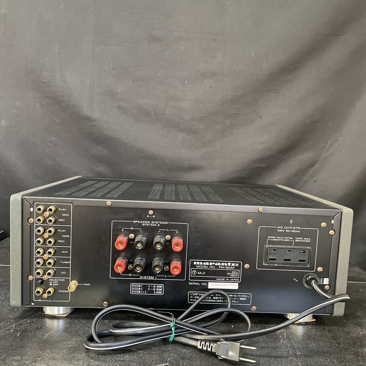 Marantz INTEGRATED STEREO AMPLIFIER PM-80AF マランツ プリメインアンプ 通電確認済み アンプ 音響機器 1_画像7
