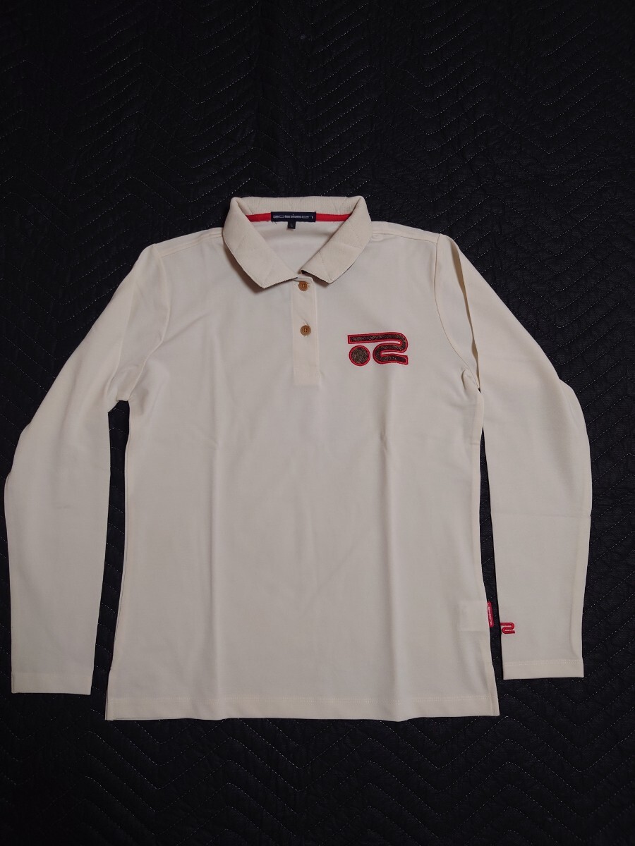 Rosasen オフホワイト 長袖 毛混 ゴルフシャツ L_画像1